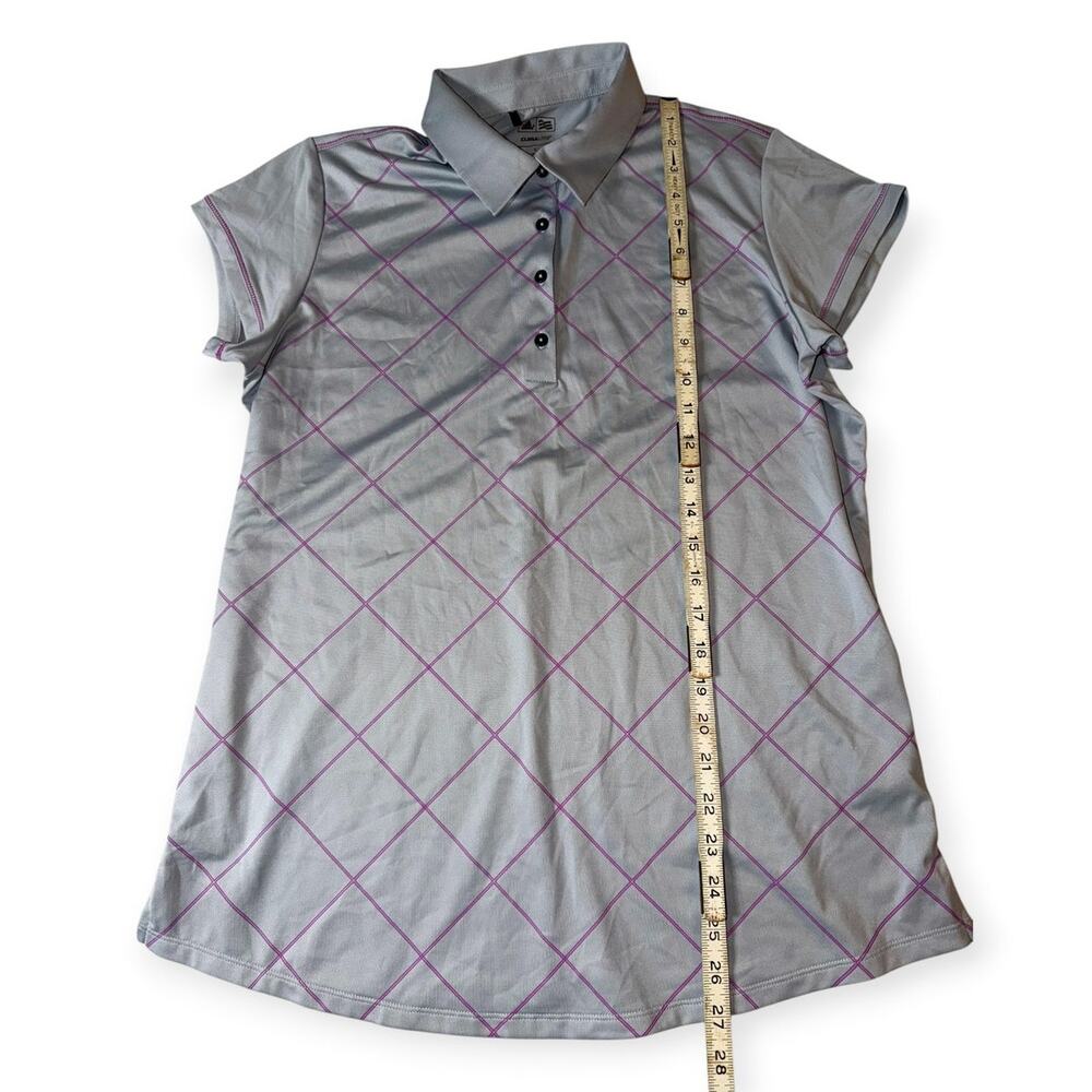 adidas Climalite Golf Shirt, Women's Large, Gray/Purple, Shortsleeve